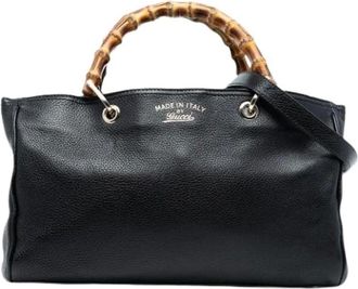 Gucci Pre-owned Handbags, female, Black, Size: ONE SIZE Pre-owned Leather Handbag