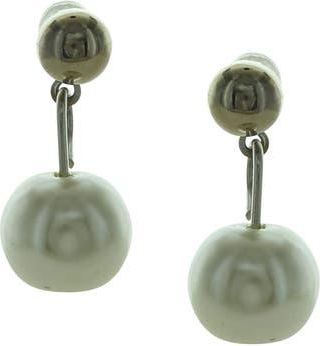 Olivia Welles Faux Pearl Drop Earrings in Silver /White at Nordstrom Rack