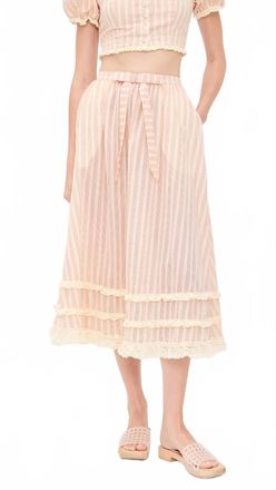 For Love & Lemons Naomi Midi Skirt In Red