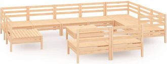 vidaXL Juego De Muebles De Jard&iacute;n 11 Piezas Madera Maciza De Pino Vidaxl