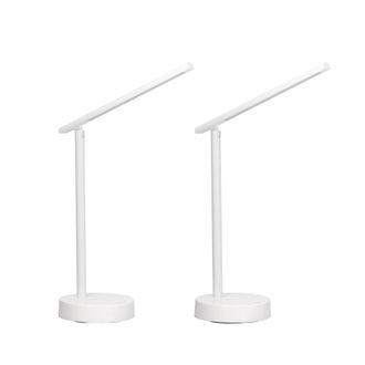 Forlight Archie (2uds) L&aacute;mpara Flexo De Escritorio Led Con Bater&iacute;a Intensidad Regulable Con Luz Neutra 4000k. Flexo De Aluminio Blanco