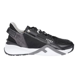 Fendi Schoenen, Heren, Zwart, 41 EU, Leer, Flow Sneaker