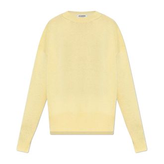 Jil Sander Cashmere Knitwear, female, Yellow, Size: XS Cashmere Sweater with Relaxed Fit
