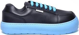 Sunnei Leather Sneaker - Black/Light Blue