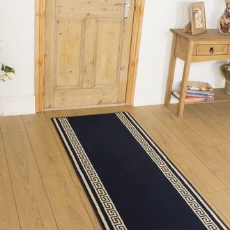 Runrug Hallway Carpet Runner Rug - Soft & Comfy, 9mm - Key in Blue | Size: 100 cm x 240 cm