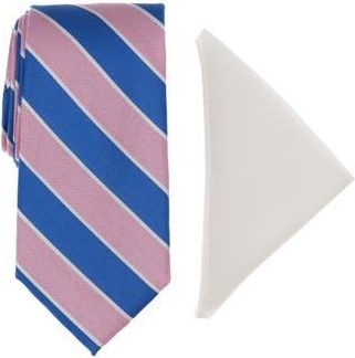 Brooks Brothers Striped Silk Tie & Pocket Square Boxed Set in Pink at Nordstrom Rack