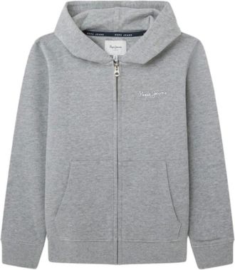 Pepe Jeans London Kids Sweatshirts, male, Gray, 10 Y, Modern Grey Zip Hoodie for Kids