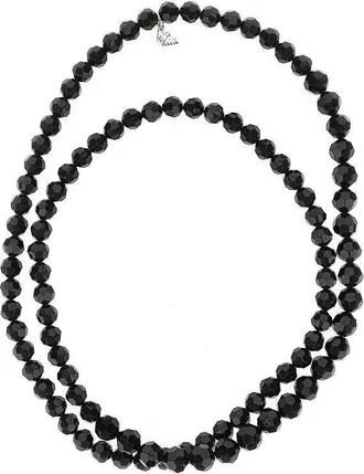 Emporio Armani Multifaceted beads long necklace Woman One Size