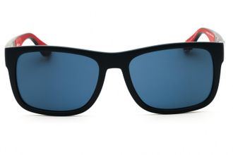 Tommy Hilfiger TH1556NS Rectangular Blue-Lens Sunglasses - Black