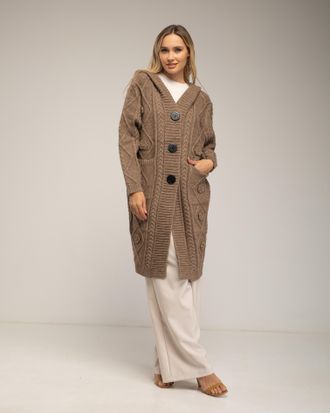 Tantra Dikke gebreide jas met bloempatroon