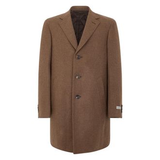 Canali Lange Jas - Heren - Mantel - Bruin - L - Wol - Jassen