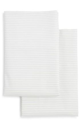 Nordstrom Set of 2 Stripe Cotton Percale Pillowcases in Grey Vapor Multi at Nordstrom, Size Standard