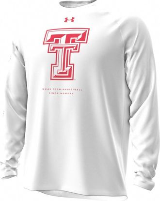 Under Armour Mens Texas Tech Shooter Long Sleeve Shirt In White