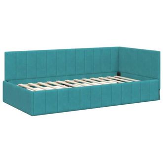 vidaXL Estructura de cama en esquina Tuquesa 90 cm x 190 cm tela vidaXL