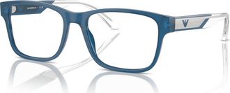Emporio Armani 55mm Rectangle optical glasses in Blue at Nordstrom