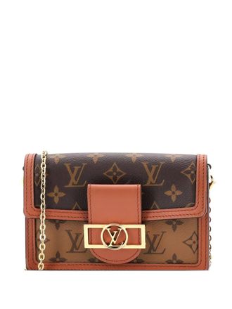 Louis Vuitton Dauphine Chain Wallet Reverse Monogram Canvas clutch bag - Brown