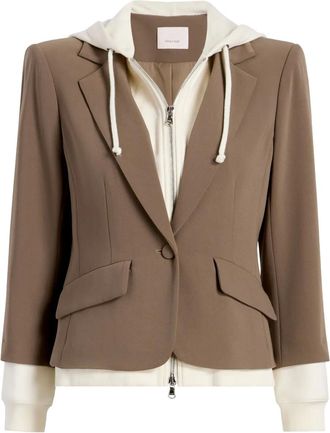 Cinq à Sept Blazer monopetto con cappuccio - Marrone