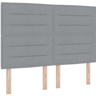 vidaXL Cabecero Led Con Luces De Tiras Led Gris Claro 160 Cm Tela Vidaxl