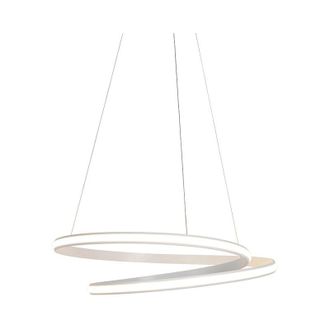 QAZQA Moderno Lámpara colgante moderna blanca 74 cm con led regulable - Rowan Aluminio /Acero Redonda Incluye led Max. 1 x 48 Watt - Qazqa