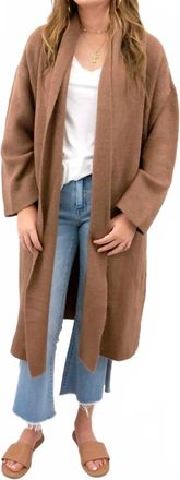 HYFVE Womens On Trend Duster Sweater In Brown