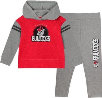Outerstuff Girls Infant Red Georgia Bulldogs Clubhouse Pullover Hoodie & Legging Set at Nordstrom, Size 18M