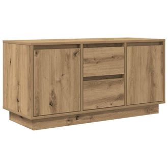 Berkfield Home TV Cabinet with LED Lights Artisan Oak 100x41x50 cm in Brown | Size: 100 x 41 x 50 cm