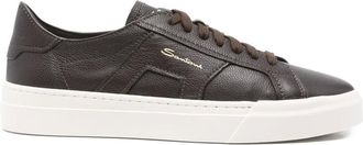 Santoni Sneakers in pelle con lacci - Marrone