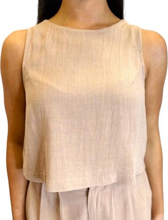 Sadie & Sage Shoreline High Neck Back Button Down Relaxed Tank Top