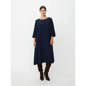 Masai Nabia 3/4 Sleeve A-Line Midi Dress in Navy Blazer at Nordstrom, Size Xx-Large