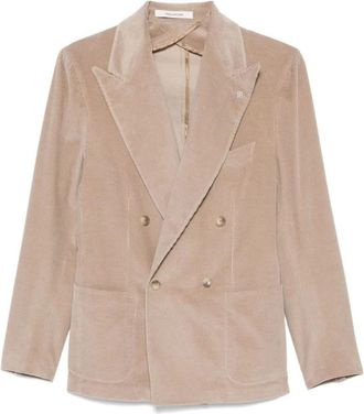 Tagliatore Lichtbeige Corduroy Blazer - Heren - Blazers - Beige - XL - Katoen - Jassen