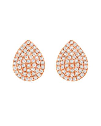 Suzy Levian 14K Rose Gold 0.20 Ct. Tw. Diamond Pear Studs