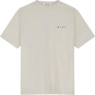 Olaf Hussein Lasso Face Tee - Heren - Tops - Beige - Maat: XL Katoen