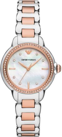 Emporio Armani Three-Hand Two-Tone Bracelet Watch in Silver at Nordstrom Rack