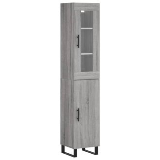 Berkfield Home Highboard Grey Sonoma 34.5x34x180 cm Engineered Wood
