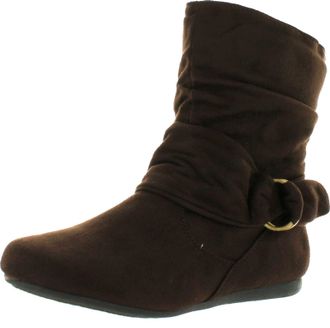 Beston Womens Fashion Calf Flat Heel Side Zipper Slouch Ankle Boots brown Size: 4.5 UK