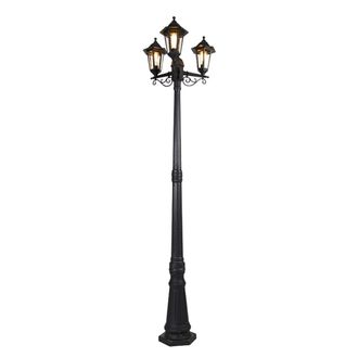QAZQA Farol cl&aacute;sico negro 3-luces ip44