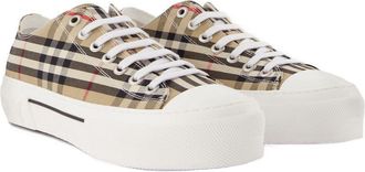 Burberry Womens Lf Tnr Jack L Low Sneakers Beige Cotton Shoes