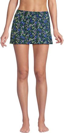 Lands End Mini Swim Skirt in Navy Multi Ditsy Floral at Nordstrom, Size 16