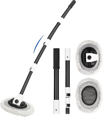 OEM Cepillo Telesc&oacute;pico Curvo De 15&deg; Para Lavado De Coches, 160 Cm, Con Mango Telesc&oacute;pico