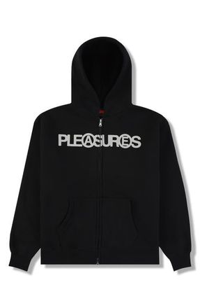 Pleasures Zine Zip Hoodie in Black at Nordstrom, Size Xx-Large