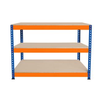 MonsterShop Banco De Trabajo P/garaje S-rax 3 Niveles 120cm X 60cm X 90cm Capacidad Por Nivel 300kg Montaje Sin Tornillos 1 Barra De Soporte Reforzada Patas De Go