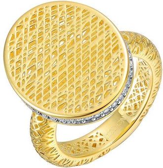 Rachel Glauber 14K Plated Mesh Design Ring