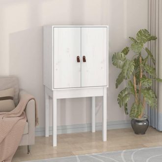 Berkfield Home Highboard White 60x40x120 cm Solid Wood Pine | Size: 60 x 40 x 120 cm