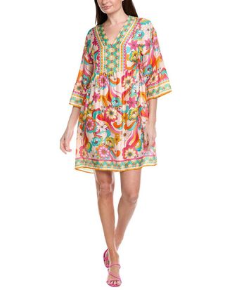 Johnny Was Barbara Silk-Blend Mini Dress