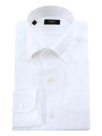 Barba linen shirt - men - Linen/Flax - 44 - White