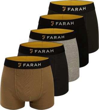 Farah Heren Carmi Boxershorts (Verpakking van 5) (Multikleur)