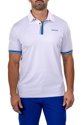 Maceoo Marthyr0016 White Tipped Golf Polo at Nordstrom, Size 7