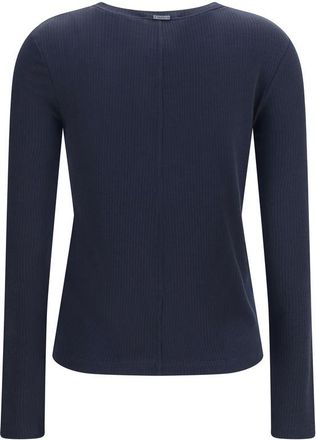 Max Mara Ribbed Lyocell Sweater - Navy