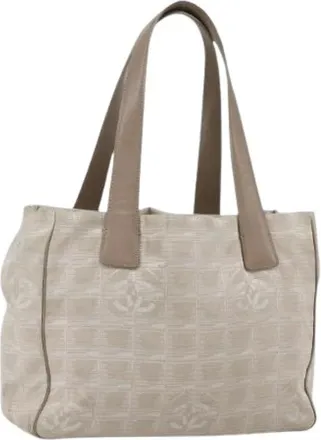 Chanel Pre-owned Tote Bags, female, Beige, Size: ONE SIZE Pre-owned Vintage Nylon Tote Bag