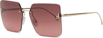 Fendi Crystal-embellished Rimless Sunglasses - Black - One Size